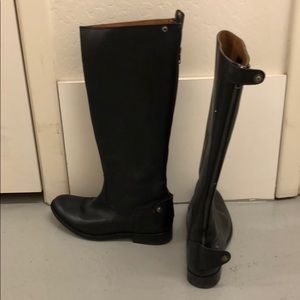 Black Frye boots low heel